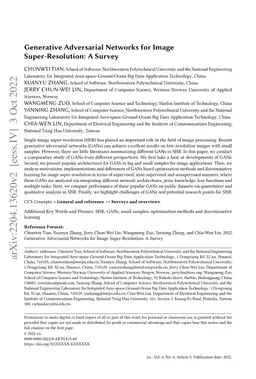 Generative Adversarial Networks for Image Super-Resolution: A Survey