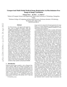 Unsupervised Multi-Modal Medical Image Registration via
  Discriminator-Free Image-to-Image Translation