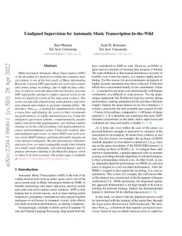 Unaligned Supervision For Automatic Music Transcription in The Wild