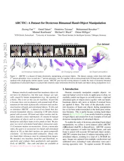 ARCTIC: A Dataset for Dexterous Bimanual Hand-Object Manipulation
