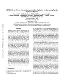 ADVISER: AI-Driven Vaccination Intervention Optimiser for Increasing
  Vaccine Uptake in Nigeria