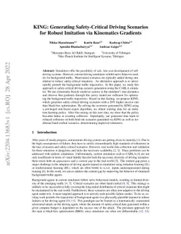 KING: Generating Safety-Critical Driving Scenarios for Robust Imitation
  via Kinematics Gradients