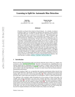 Learning to Split for Automatic Bias Detection