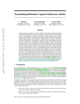 Formulating Robustness Against Unforeseen Attacks