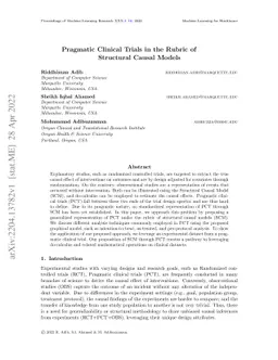Pragmatic Clinical Trials in the Rubric of Structural Causal Models