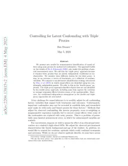 Controlling for Latent Confounding with Triple Proxies