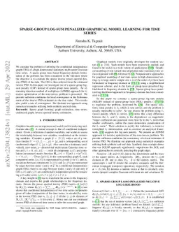 Sparse-Group Log-Sum Penalized Graphical Model Learning For Time Series