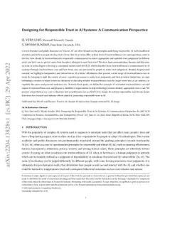 Designing for Responsible Trust in AI Systems: A Communication
  Perspective