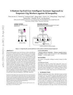 A Bottom-Up End-User Intelligent Assistant Approach to Empower Gig
  Workers against AI Inequality
