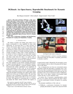 DGBench: An Open-Source, Reproducible Benchmark for Dynamic Grasping