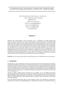 A hybrid privacy protection scheme for medical data