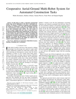Cooperative Aerial-Ground Multi-Robot System for Automated Construction
  Tasks