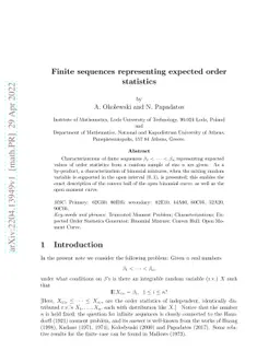 Finite sequences representing expected order statistics