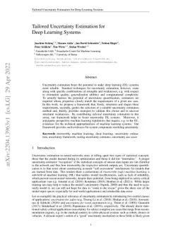 Tailored Uncertainty Estimation for Deep Learning Systems
