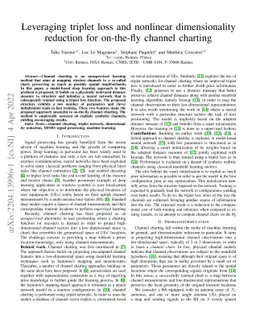 Leveraging triplet loss and nonlinear dimensionality reduction for
  on-the-fly channel charting