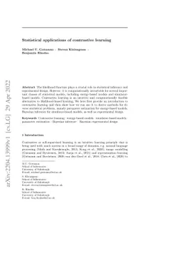 Statistical applications of contrastive learning