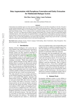 Data Augmentation with Paraphrase Generation and Entity Extraction for
  Multimodal Dialogue System