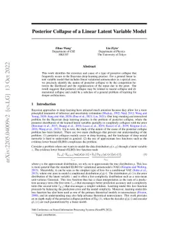 Posterior Collapse of a Linear Latent Variable Model