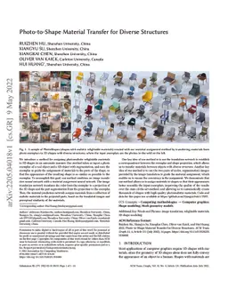 Photo-to-Shape Material Transfer for Diverse Structures