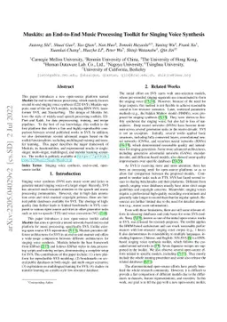 Muskits: an End-to-End Music Processing Toolkit for Singing Voice
  Synthesis