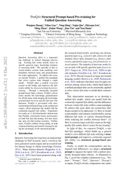 ProQA: Structural Prompt-based Pre-training for Unified Question
  Answering