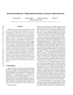 Beyond Bounding Box: Multimodal Knowledge Learning for Object Detection