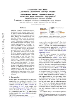 So Different Yet So Alike! Constrained Unsupervised Text Style Transfer