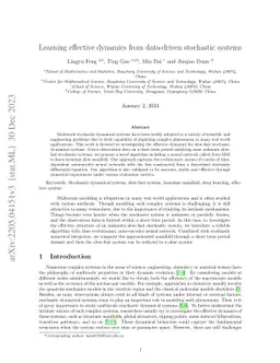 Learning effective dynamics from data-driven stochastic systems