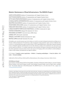 Robotic Maintenance of Road Infrastructures: The HERON Project