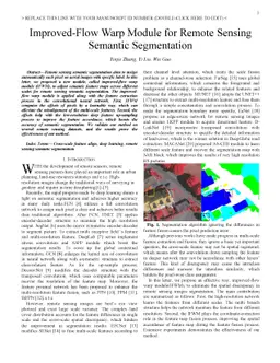 Improved-Flow Warp Module for Remote Sensing Semantic Segmentation