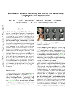 NeuralHDHair: Automatic High-fidelity Hair Modeling from a Single Image
  Using Implicit Neural Representations