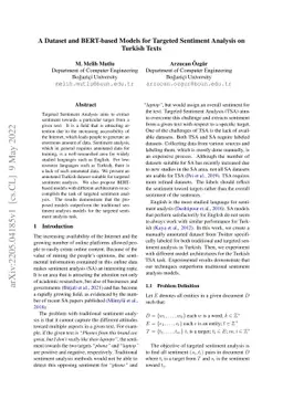 A Dataset and BERT-based Models for Targeted Sentiment Analysis on
  Turkish Texts