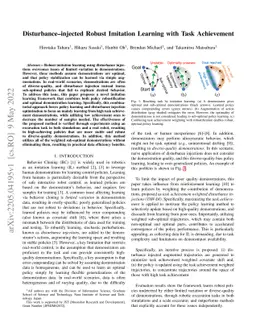 Disturbance-Injected Robust Imitation Learning with Task Achievement
