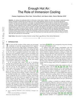 Enough Hot Air: The Role of Immersion Cooling