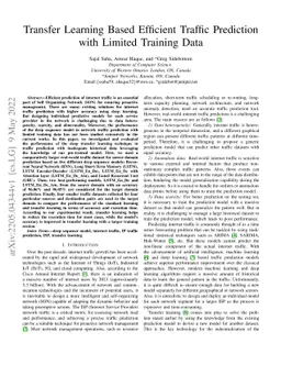 Transfer Learning Based Efficient Traffic Prediction with Limited
  Training Data