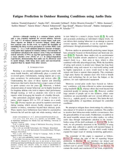 Fatigue Prediction in Outdoor Running Conditions using Audio Data