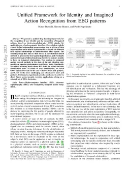 Unified Framework for Identity and Imagined Action Recognition from EEG
  patterns