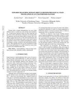 Towards Measuring Domain Shift in Histopathological Stain Translation in
  an Unsupervised Manner