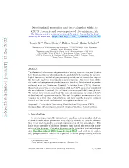 Distributional regression and its evaluation with the CRPS: Bounds and
  convergence of the minimax risk