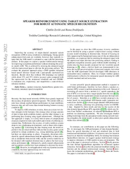 Speaker Reinforcement Using Target Source Extraction for Robust
  Automatic Speech Recognition