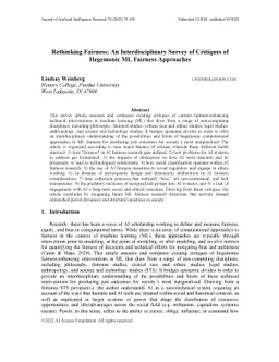 Rethinking Fairness: An Interdisciplinary Survey of Critiques of
  Hegemonic ML Fairness Approaches