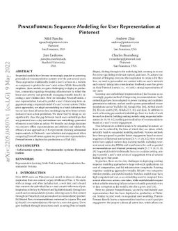 PinnerFormer: Sequence Modeling for User Representation at Pinterest