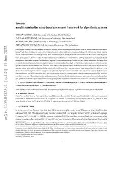 Towards a multi-stakeholder value-based assessment framework for
  algorithmic systems