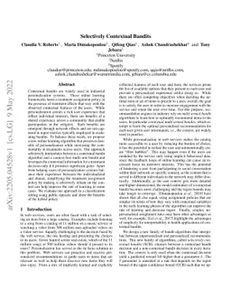 Selectively Contextual Bandits