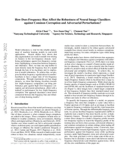 How Does Frequency Bias Affect the Robustness of Neural Image
  Classifiers against Common Corruption and Adversarial Perturbations?