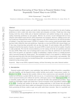 Real-time Forecasting of Time Series in Financial Markets Using
  Sequentially Trained Many-to-one LSTMs
