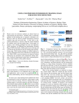 UNITS: Unsupervised Intermediate Training Stage for Scene Text Detection
