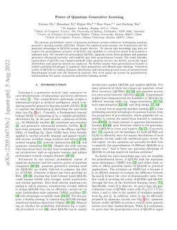 Power of Quantum Generative Learning