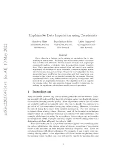 Explainable Data Imputation using Constraints