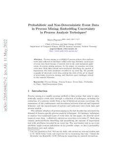 Probabilistic and Non-Deterministic Event Data in Process Mining:
  Embedding Uncertainty in Process Analysis Techniques